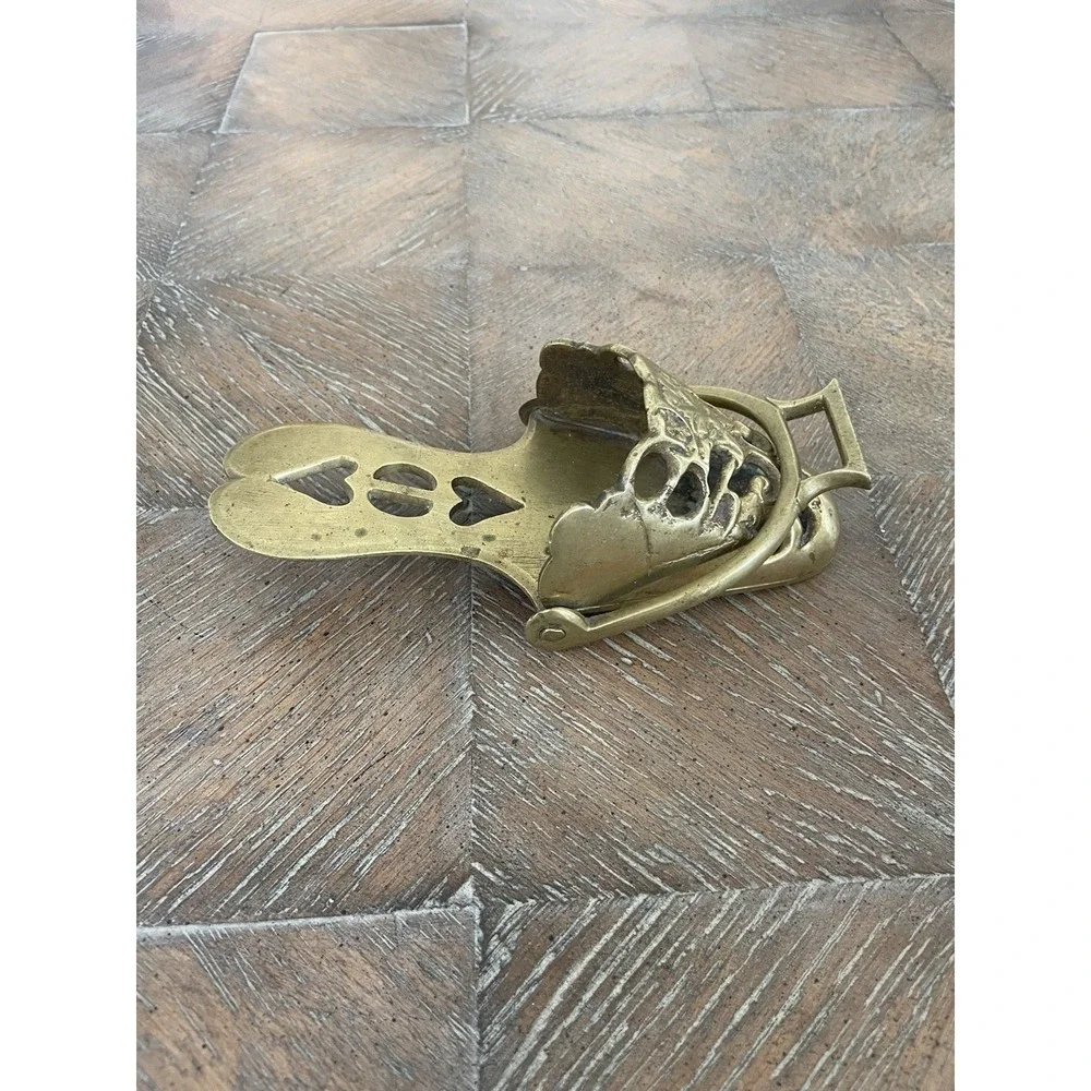 Vtg Brass Horse Saddle Stirrup Ornate Equestrian Riding Decor Door Knocker
